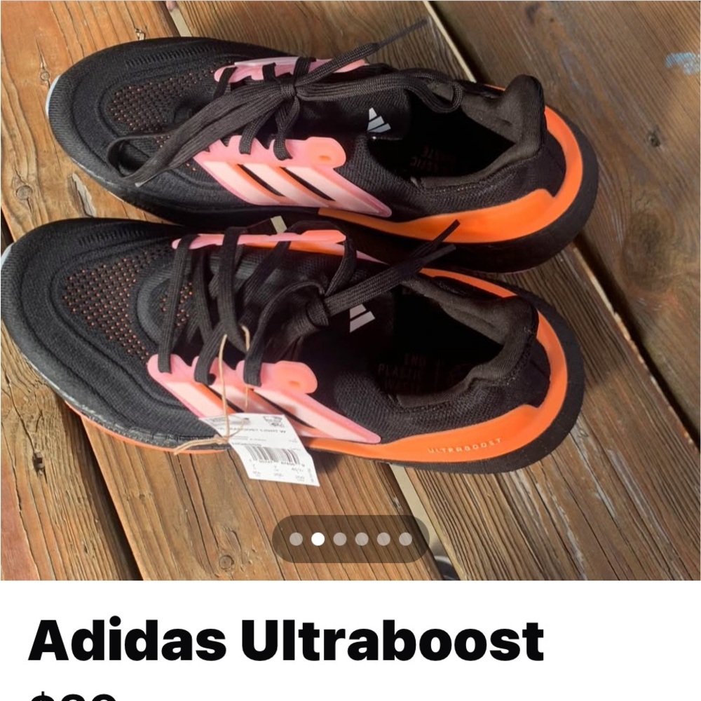 adidas Ultraboost Black with Neon Pink and Orange Accents - Picture 2 of 6